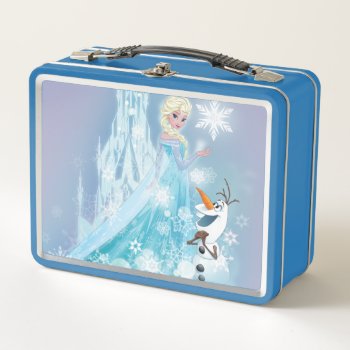 Frozen | Elsa And Olaf - Icy Glow Metal Lunch Box by frozen at Zazzle