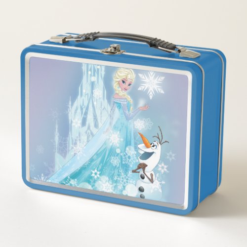 Frozen  Elsa and Olaf _ Icy Glow Metal Lunch Box