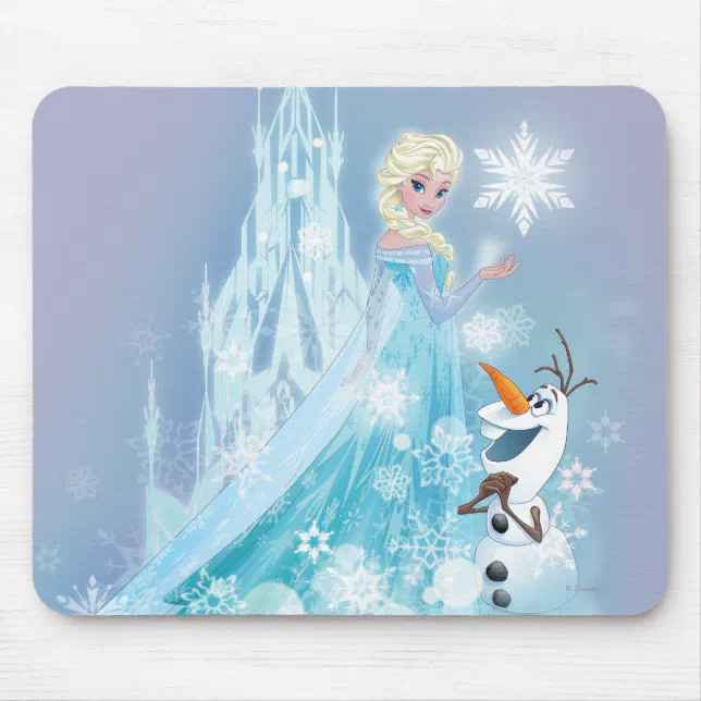 Frozen | Elsa and Olaf - Icy Glow Mouse Pad | Zazzle