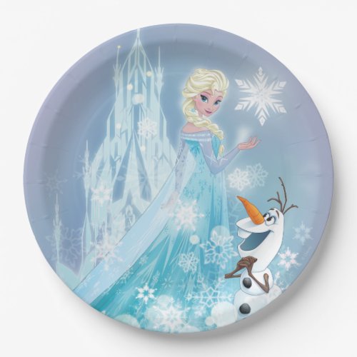 Frozen  Elsa and Olaf _ Icy Glow Paper Plates