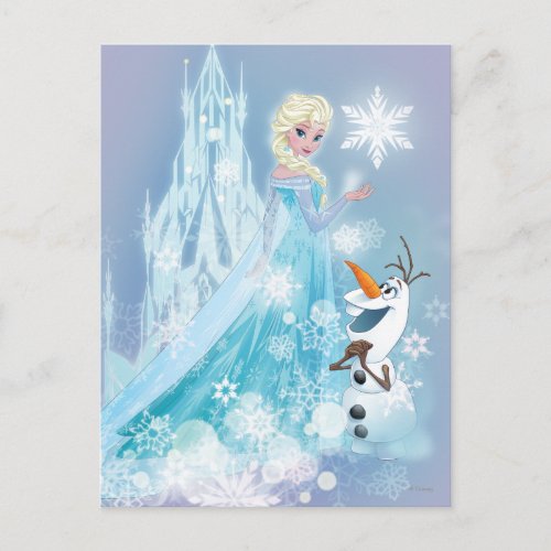 Frozen  Elsa and Olaf _ Icy Glow Postcard