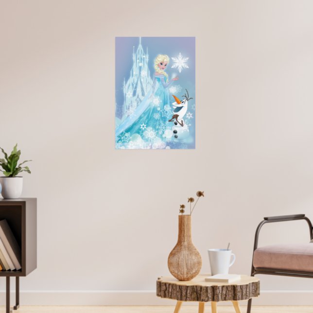 Frozen | Olaf and Icy Poster Elsa Glow - | Zazzle