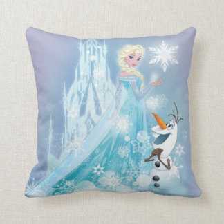 Frozen | Elsa and Olaf - Icy Glow Throw Pillow
