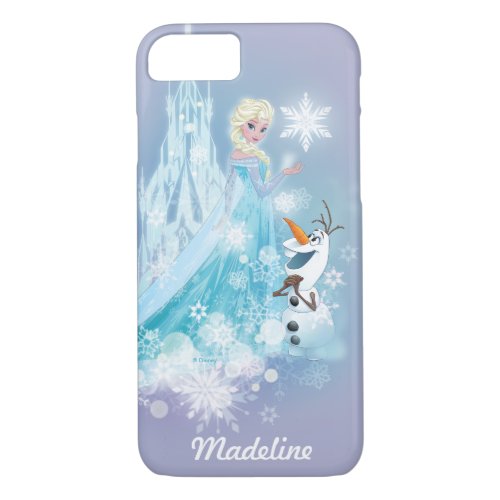 Frozen  Elsa and Olaf _ Icy Glow  Your Name iPhone 87 Case