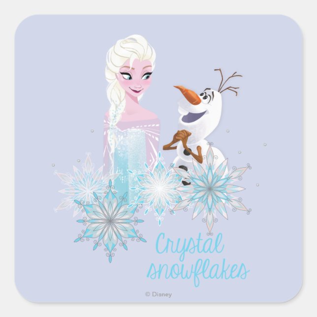 Frozen | Elsa and Olaf Square Sticker (Front)