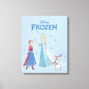 Frozen Elsa, Anna & Olaf Canvas Print