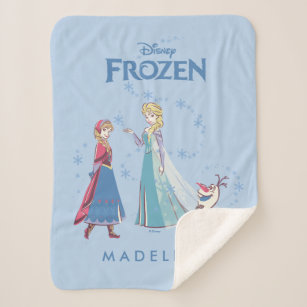 Frozen   Elsa, Anna & Olaf   Name Sherpa Blanket