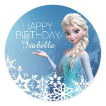 Frozen Elsa Birthday Classic Round Sticker