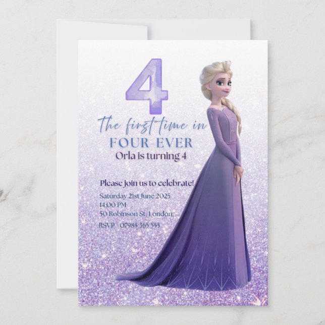 Frozen Elsa Birthday Invitation (Front)