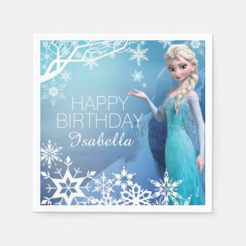 Frozen Elsa Birthday Paper Napkins by frozen at Zazzle
