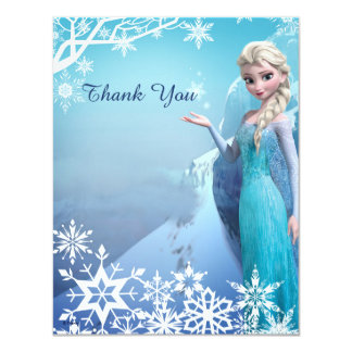 Frozen Elsa Birthday Party Thank You Card