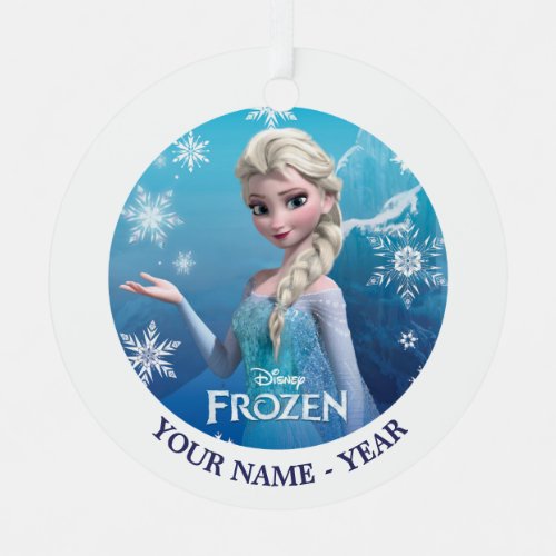 Frozen  Elsa Over the Shoulder Smirk Metal Ornament