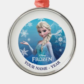 Frozen | Elsa Over The Shoulder Smirk Metal Ornament by frozen at Zazzle
