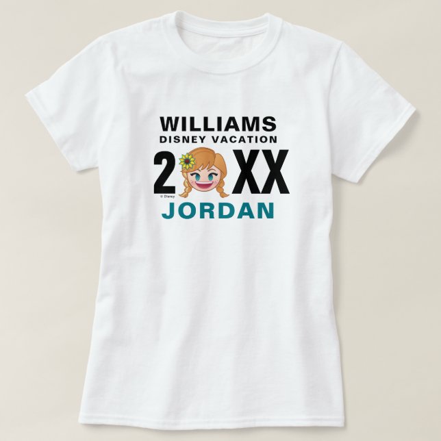 Frozen Emoji | Anna - Family Vacation T-Shirt (Design Front)