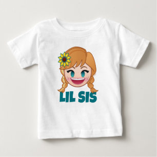 Frozen Emoji Anna - Lil Sis Baby T-Shirt