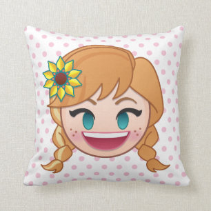 Frozen Emoji   Anna Throw Pillow