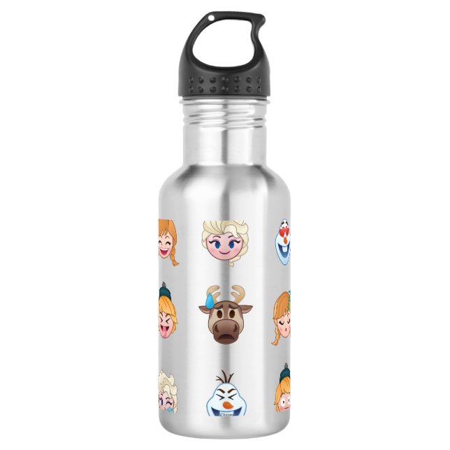 Frozen Emoji Characters Water Bottle (Front)