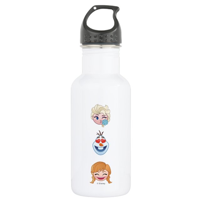 Frozen Emoji | Elsa, Anna & Olaf Stainless Steel Water Bottle (Front)