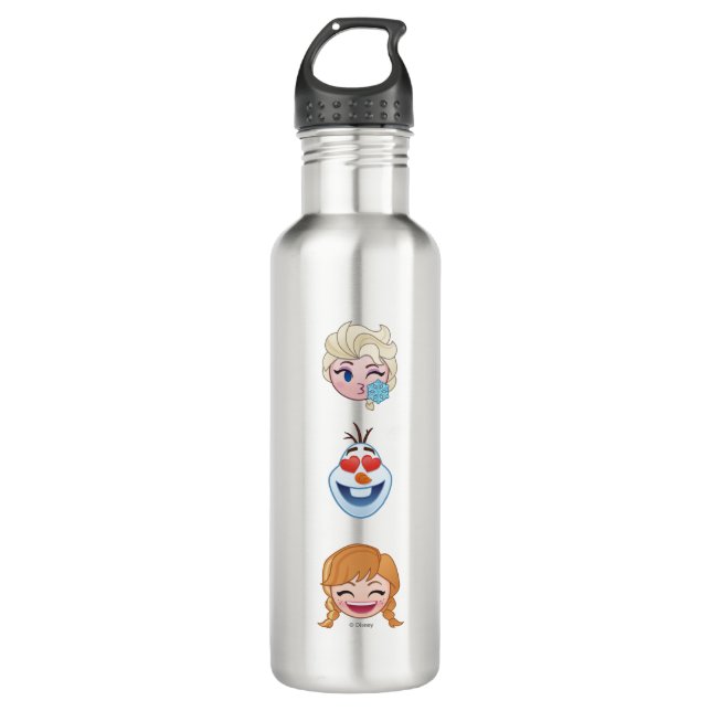Frozen Emoji | Elsa, Anna & Olaf Water Bottle (Front)