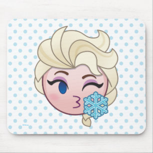 Frozen Emoji Elsa Throwing a Kiss Mouse Pad