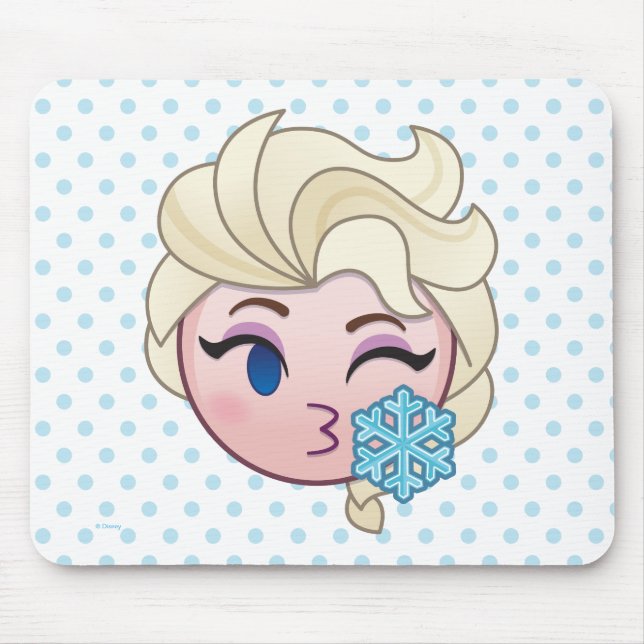 Frozen Emoji | Elsa Throwing a Kiss Mouse Pad (Front)