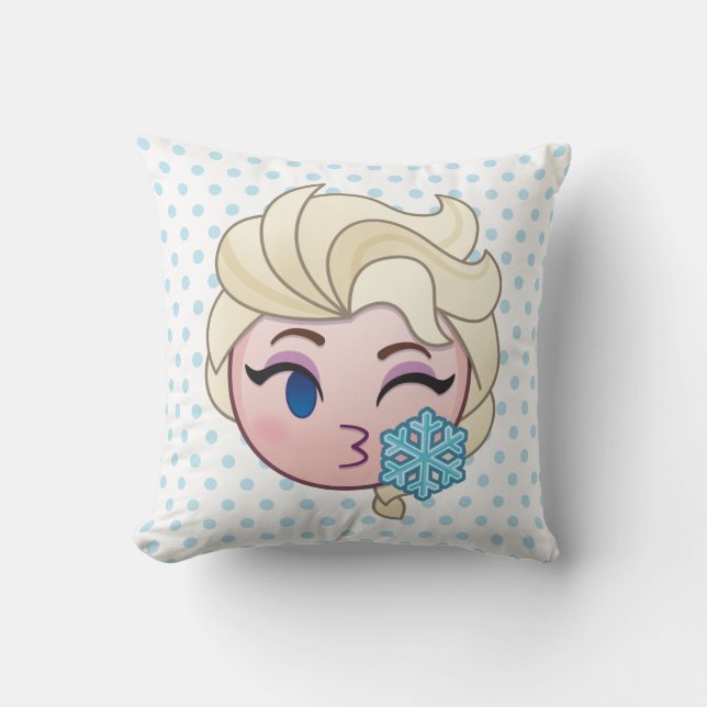 Frozen Emoji | Elsa Throwing a Kiss Throw Pillow (Front)