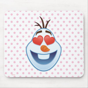 Frozen Emoji Olaf with Heart-Shaped Eyes Mouse Pad