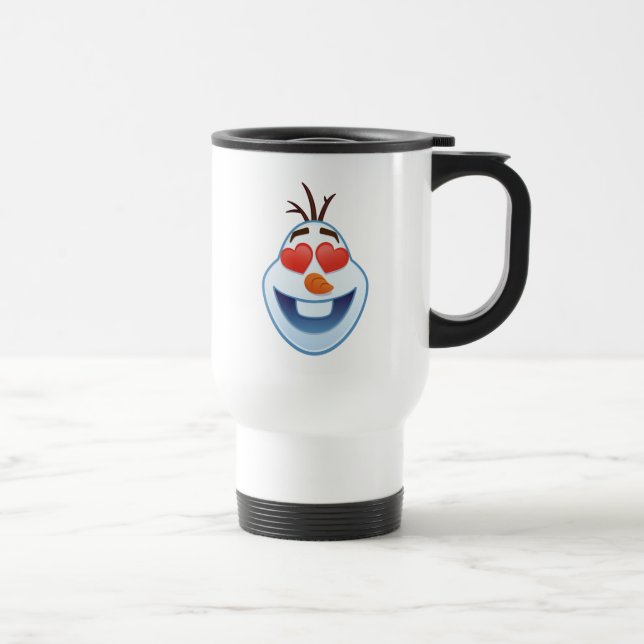 Frozen Emoji | Olaf with Heart-Shaped Eyes Travel Mug (Right)