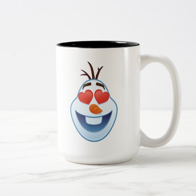 Frozen Emoji | Olaf with Heart-Shaped Eyes Two-Tone Coffee Mug (Right)