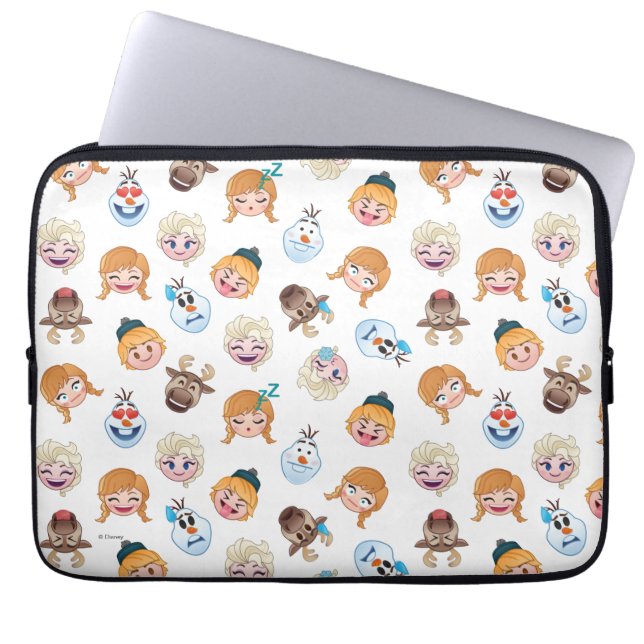 Frozen Emoji Pattern Laptop Sleeve (Front)