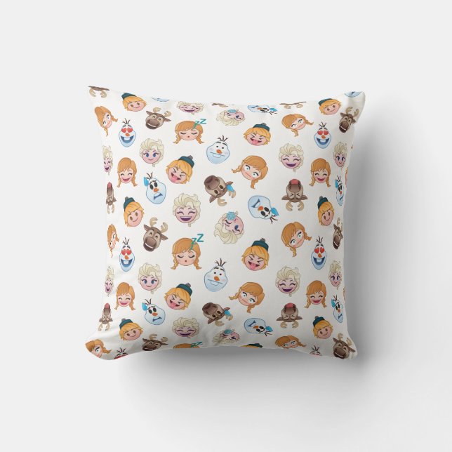Frozen Emoji Pattern Throw Pillow (Front)