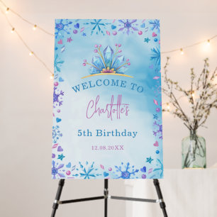 Frozen Fairy Tale Ice Princess Birthday Welcome Foam Board