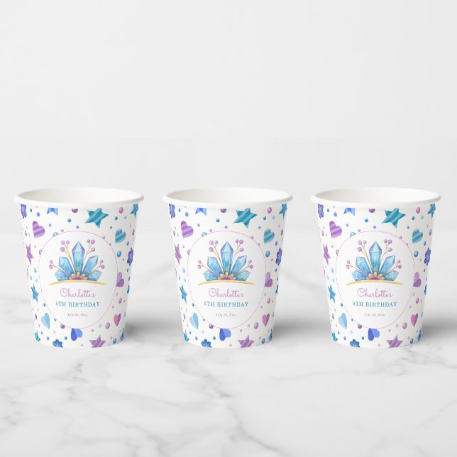 Frozen Fairy Tale Ice Princess Crown Birthday Paper Cups (Multi)
