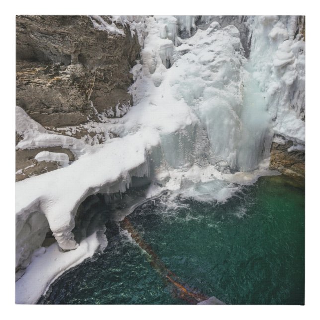 Frozen Falls at Johnson Creek, Alberta Faux Canvas Print (Front)