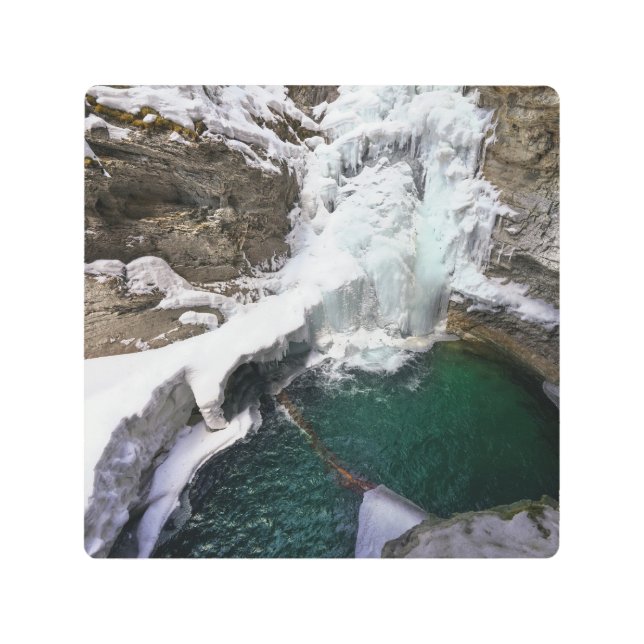 Frozen Falls at Johnson Creek, Alberta Metal Print (Front)