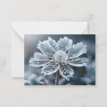 Frozen Flower Leaves Transparent Ice Crystal Note Card by sirylok at Zazzle