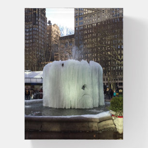 Frozen Fountain Bryant Park NYC Photograph Paperweight