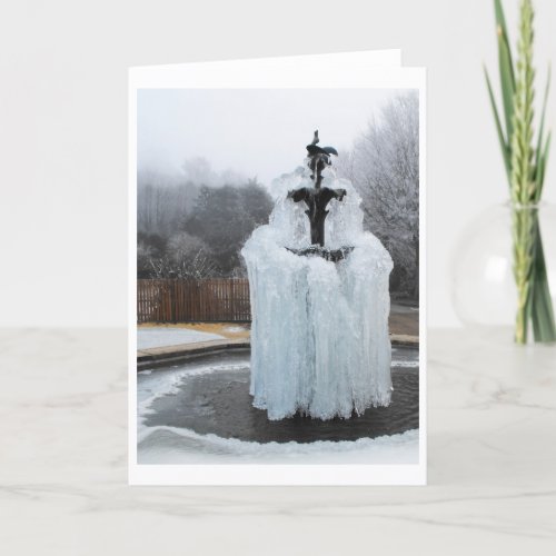 Frozen fountain holiday card