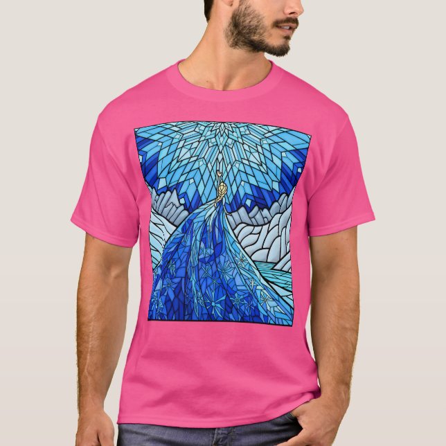 Frozen Fractals In The Stained Glass Window T-Shirt (Front)