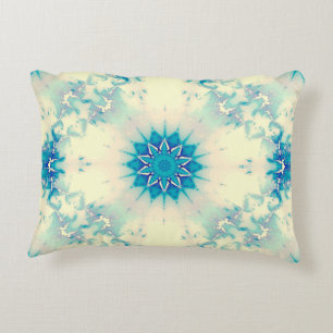 Frozen Frosty Blue Snowflake Winter Pattern Accent Pillow