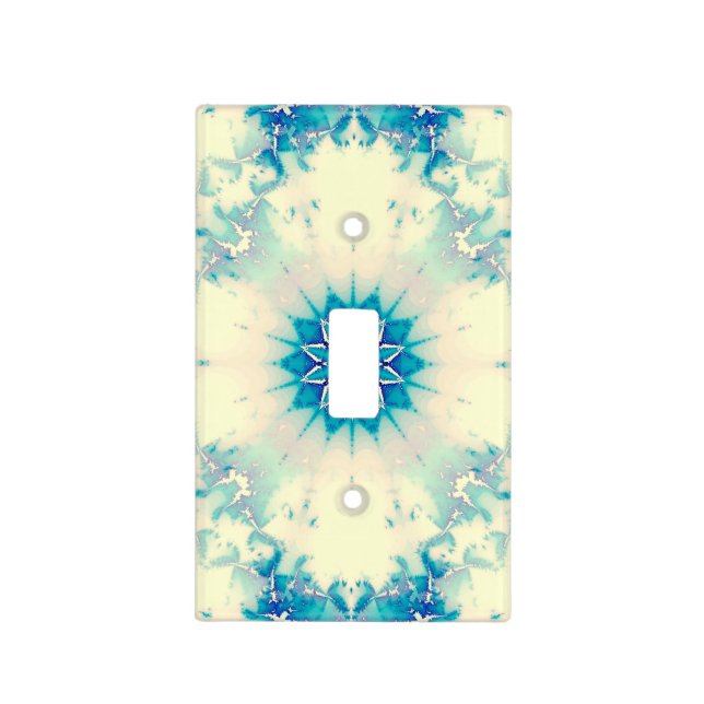 Frozen Frosty Blue Snowflake Winter Pattern Light Switch Cover (Front)