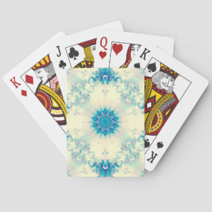 Frozen Frosty Blue Snowflake Winter Pattern Poker Cards