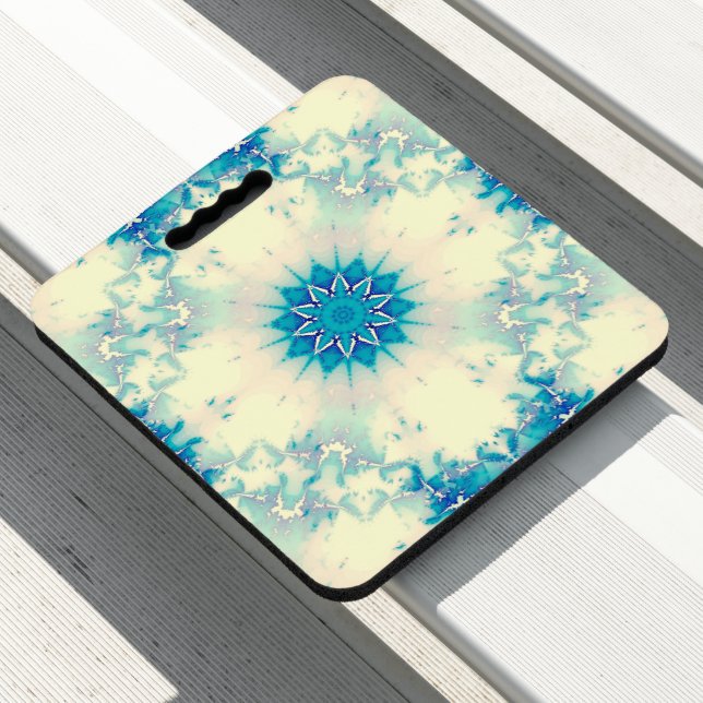 Frozen Frosty Blue Snowflake Winter Pattern Seat Cushion (In Situ)
