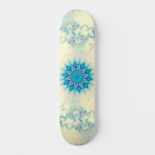 Frozen Frosty Blue Snowflake Winter Pattern Skateboard
