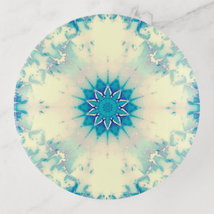 Frozen Frosty Blue Snowflake Winter Pattern Trinket Tray