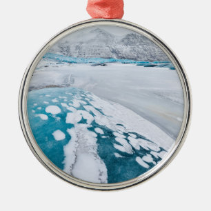 Frozen glacier ice, Iceland Metal Ornament