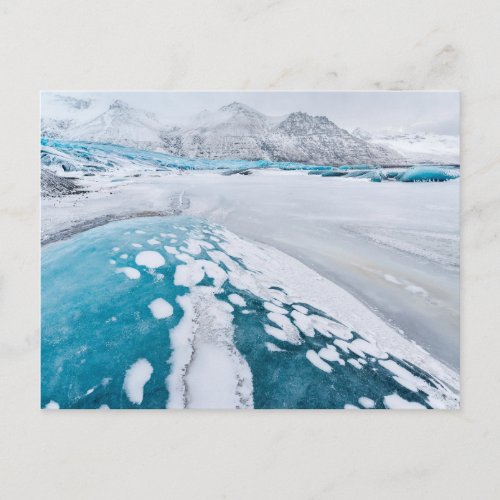 Frozen glacier ice Iceland Postcard