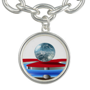 Frozen globe charm bracelet