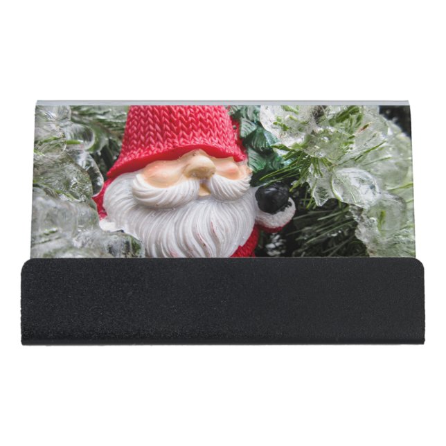 Frozen Gnome 03 Desk Business Card Holder (Front)