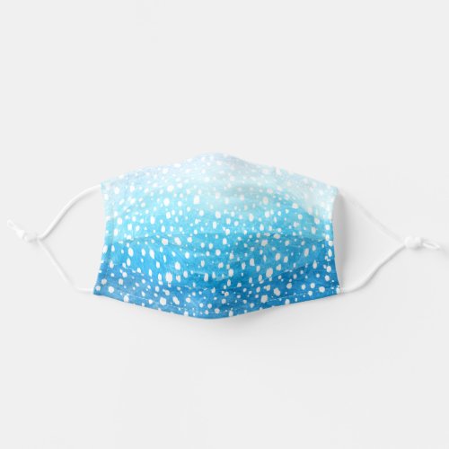 Frozen Ice Blue Ombre Dots Adult Cloth Face Mask